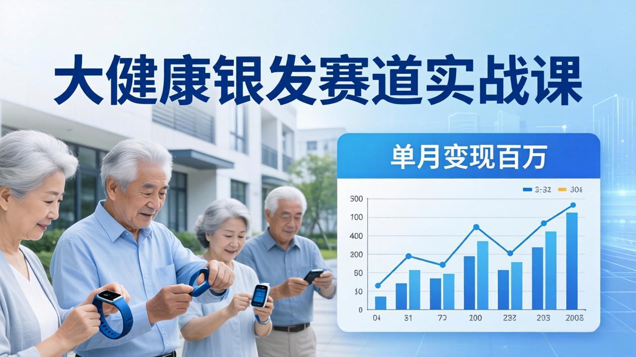 大健康银发赛道实战课：拆解视频号线索型 IP 单月变现百万逻辑，教你精准获客高效变现-瀚洪创业网