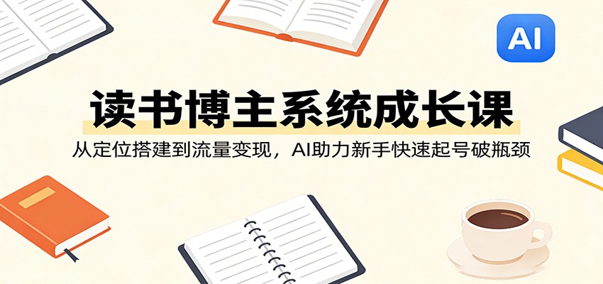 读书博主系统成长课：从定位搭建到流量变现，AI助力新手快速起号破瓶颈-瀚洪创业网