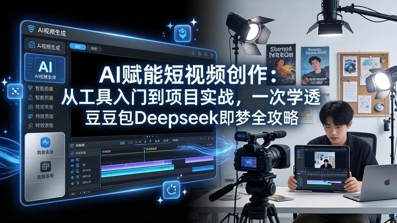 AI赋能短视频创作：从工具入门到项目实战，一次学透豆包Deepseek即梦全攻略-瀚洪创业网