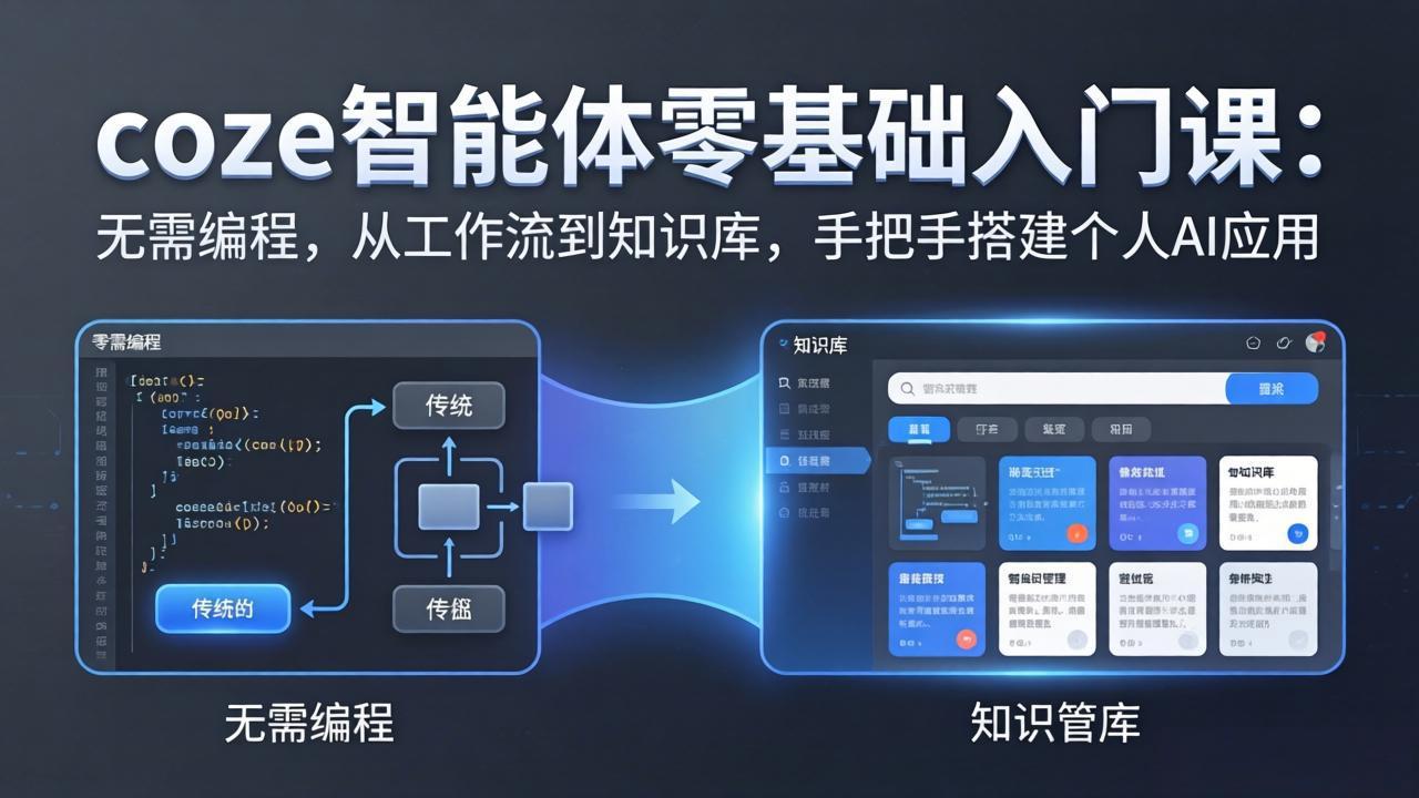 coze智能体零基础入门课：无需编程，从工作流到知识库，手把手搭建个人AI应用-瀚洪创业网