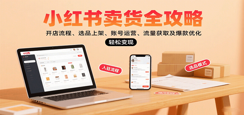 小红书卖货全攻略：开店流程、选品上架、账号运营、流量获取及爆款优化，轻松变现-瀚洪创业网