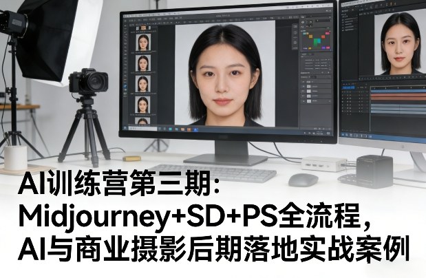 AI训练营第三期：Midjourney+SD+PS全流程，AI与商业摄影后期落地实战案例-瀚洪创业网