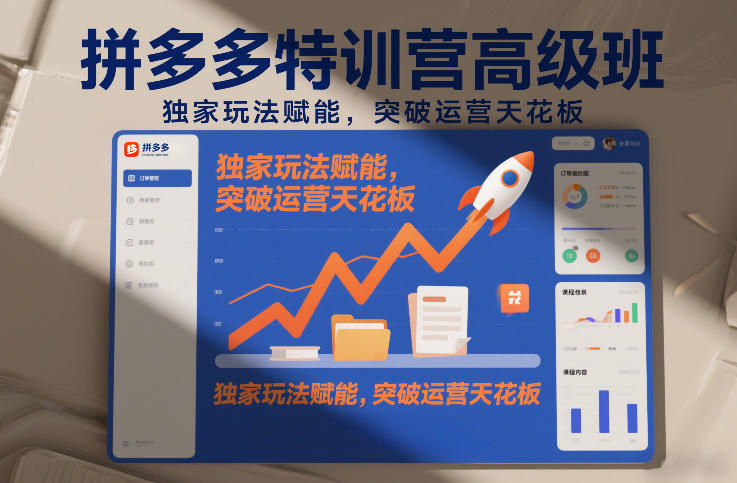 拼多多特训营高阶班，独家玩法赋能，突破运营天花板(更新26年3月27日)-瀚洪创业网