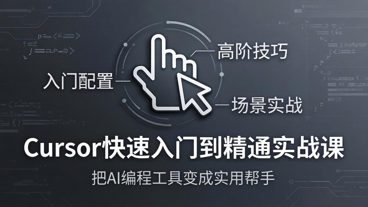Cursor快速入门到精通实战课：入门配置+高阶技巧+场景实战，把AI编程工具变成实用帮手-瀚洪创业网