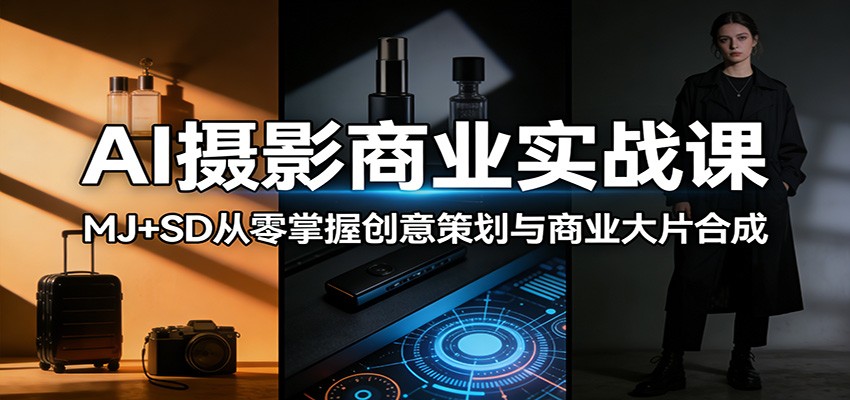 AI摄影商业实战课：MJ+SD从零掌握创意策划与商业大片合成-瀚洪创业网