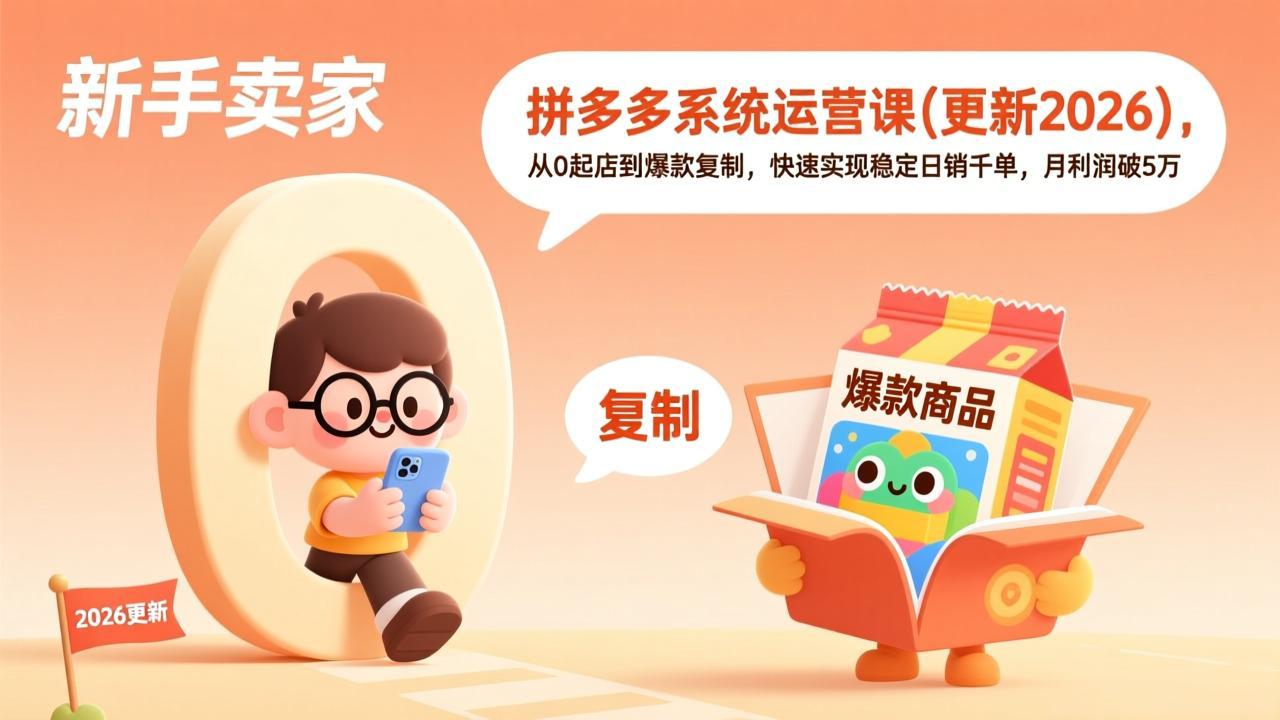 拼多多系统运营课(更新3月-瀚洪创业网