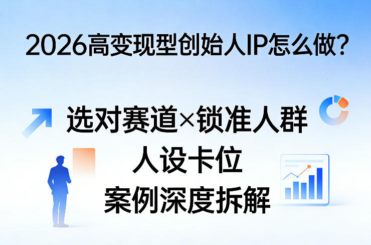 2026高变现型创始人IP怎么做？选对赛道×锁准人群×人设卡位×案例深度拆解-瀚洪创业网