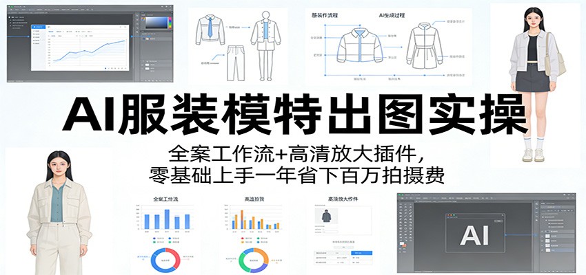 AI服装模特出图实操：全案工作流+ 高清放大插件，零基础上手一年省下百万拍摄费-瀚洪创业网