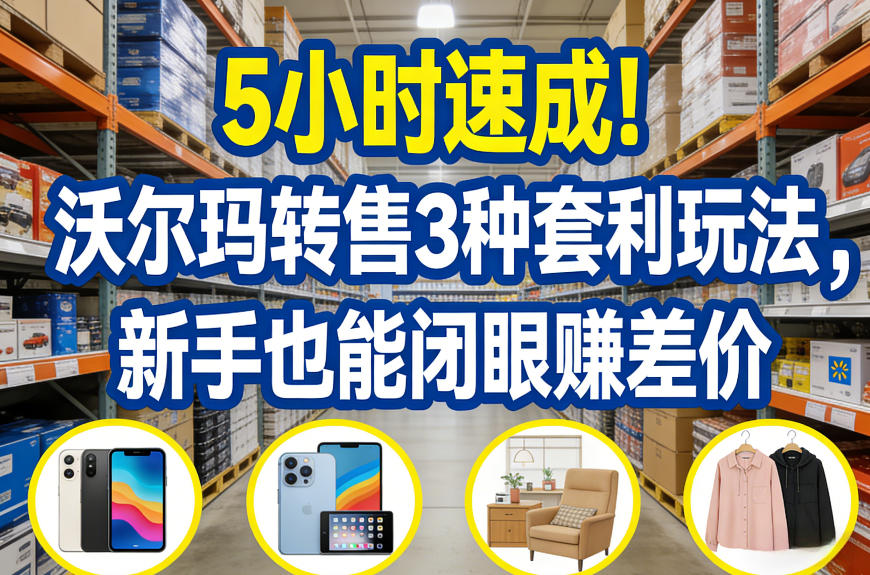 5小时速成！沃尔玛转售3种套利玩法，新手也能闭眼賺差价-瀚洪创业网