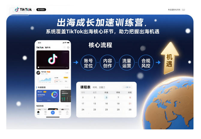 出海成长加速训练营，系统覆盖TikTok出海核心环节，助力把握出海机遇(更新)-瀚洪创业网