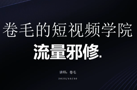 卷毛的短视频学院流量邪修-瀚洪创业网