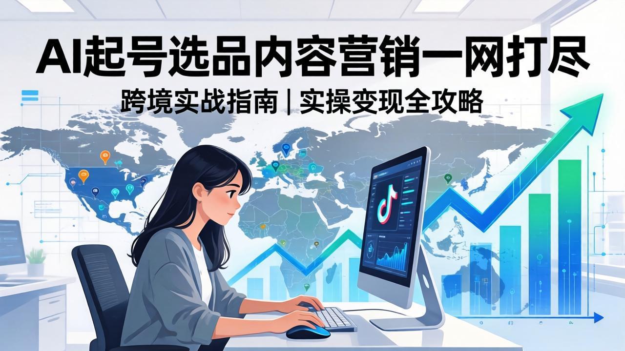 2026 TikTok 跨境AI实操：从零基础到变现全流程，AI起号选品内容营销一网打尽-瀚洪创业网