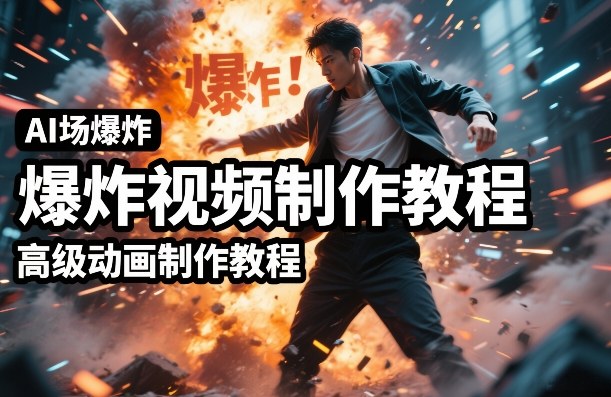 AI场景爆炸视频制作教程，利用人物实拍视频制作出高级的动画特效-瀚洪创业网