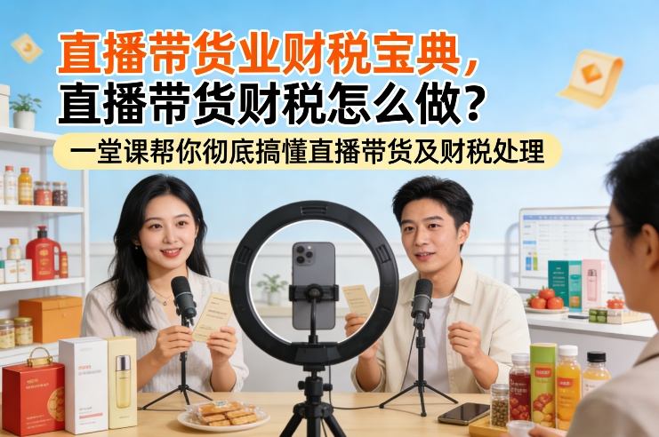 直播带货业财税宝典，直播带货财税怎么做？一堂课帮你彻底搞懂直播带货及财税处理-瀚洪创业网