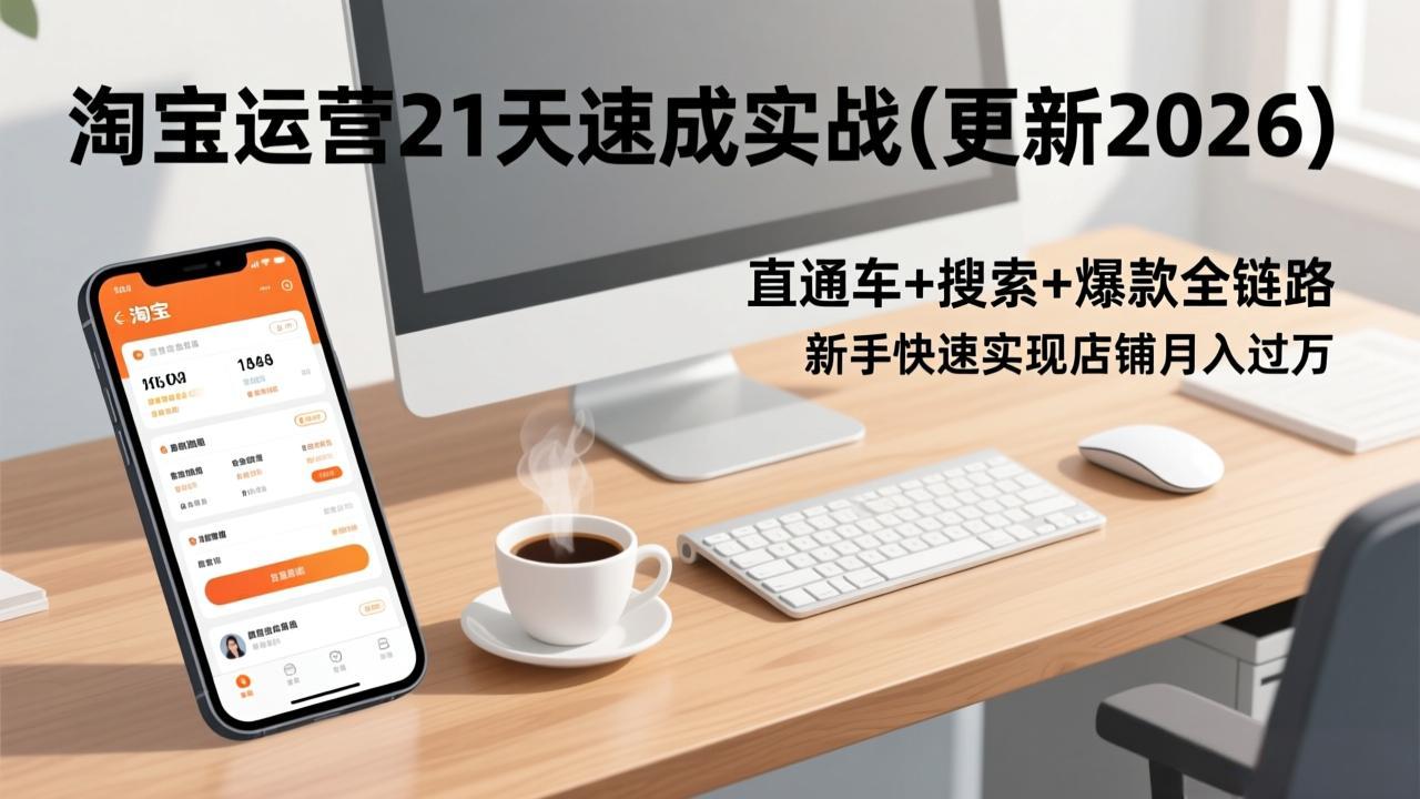 淘宝运营21天速成实战(更新2026-瀚洪创业网