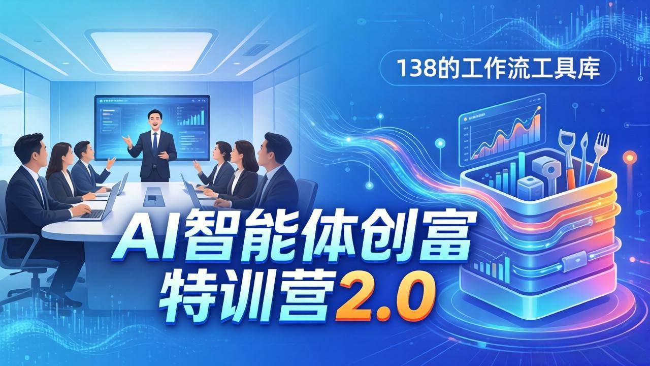 AI智能体创富训练营2.0：3天闭门直播+视频课+工具库，从0到1搭建智能体附138个工作流-瀚洪创业网