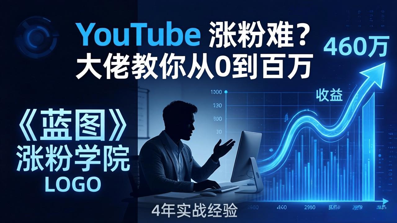 YouTube 涨粉难？《蓝图涨粉学院》：4 年赚 460 万的大佬教策略，从0到百万有路径！-瀚洪创业网