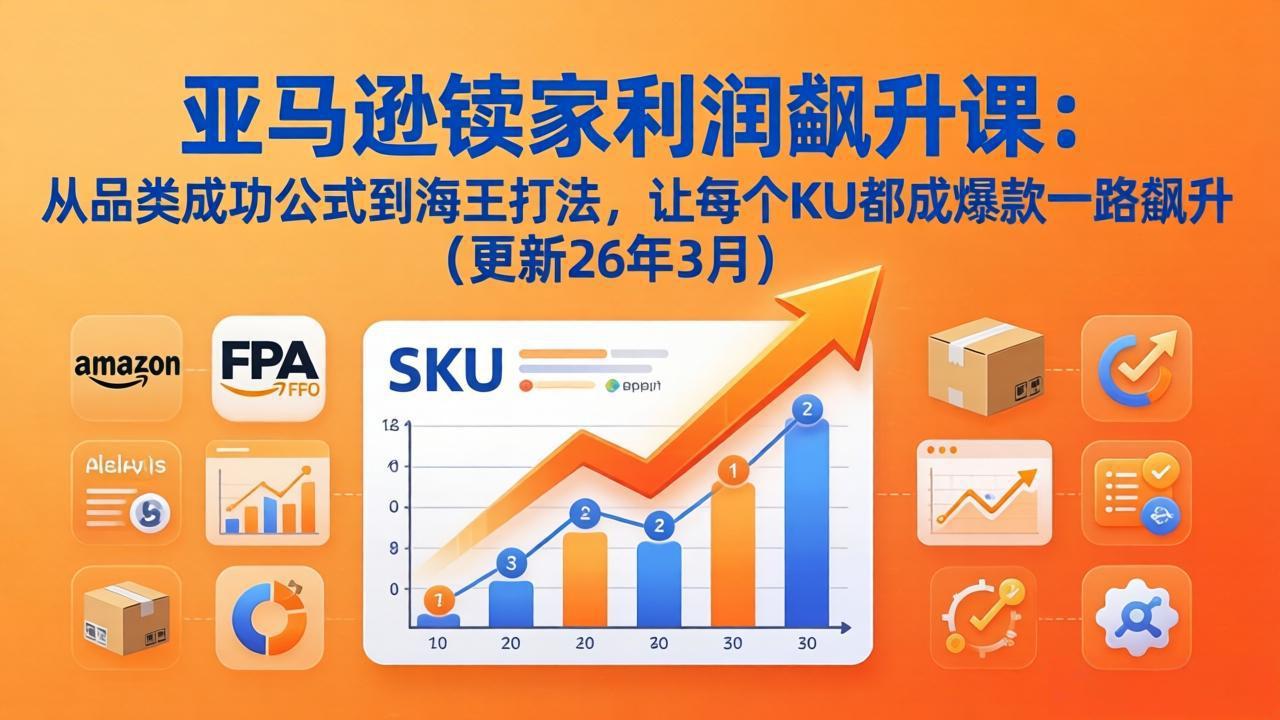 亚马逊卖家利润飙升课：从品类成功公式到海王打法，让每个SKU都成爆款一路飙升(更新26年3月-瀚洪创业网