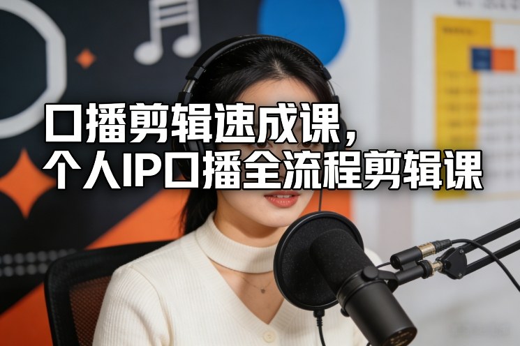口播剪辑速成课，个人IP口播全流程剪辑课-瀚洪创业网