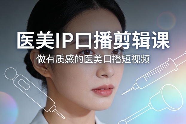 医美IP口播剪辑课，做有质感的医美口播短视频-瀚洪创业网