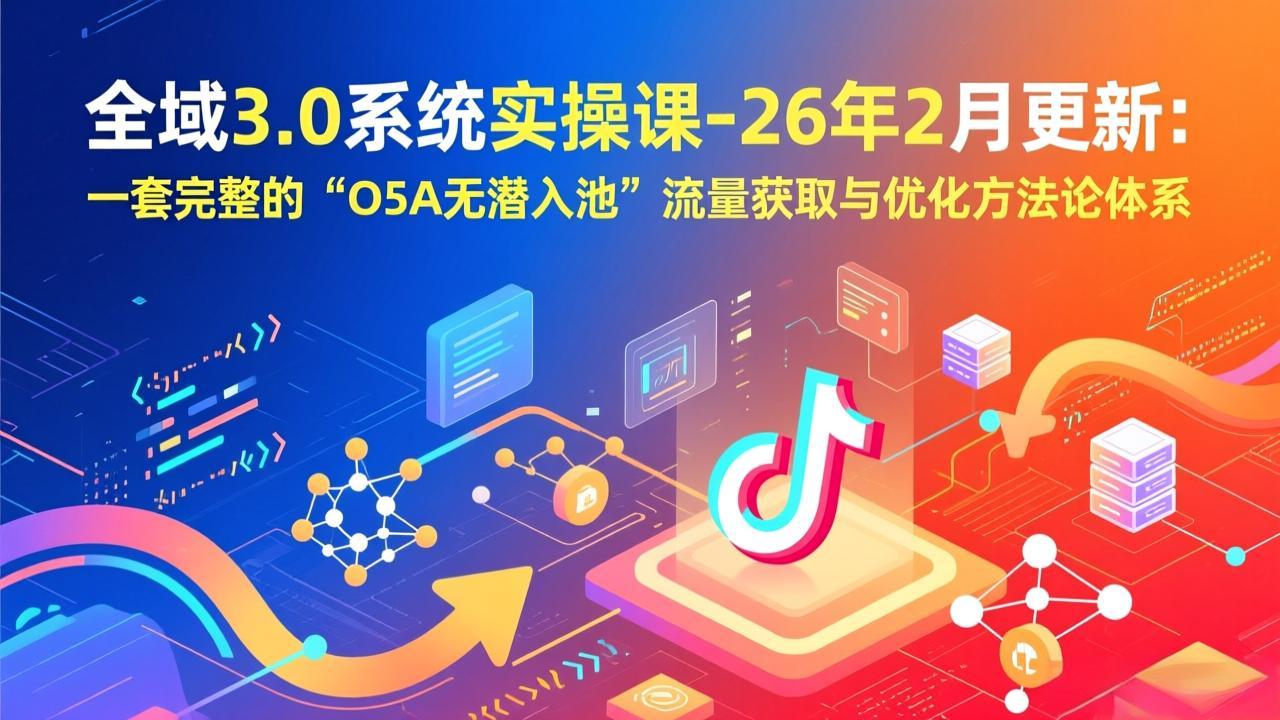 全域3.0系统实操课-26年2月更新：一套完整的“O5A无潜入池”流量获取与优化方法论体系-瀚洪创业网