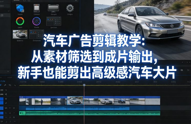 汽车广告剪辑教学：从素材筛选到成片输出，新手也能剪出高级感汽车大片-瀚洪创业网