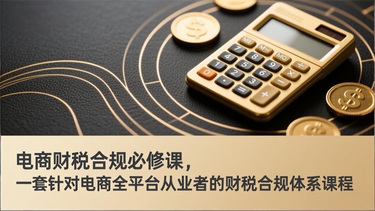 电商财税合规必修课，是一套针对电商全平台从业者的财税合规体系课程-瀚洪创业网