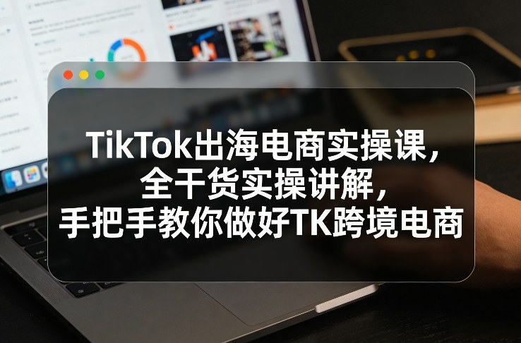 TikTok出海电商实操课，全干货实操讲解，手把手教你做好TK跨境电商-瀚洪创业网