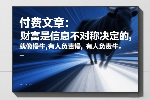 付费文章：财富是信息不对称决定的，就像慢牛，有人负责慢，有人负责牛-瀚洪创业网