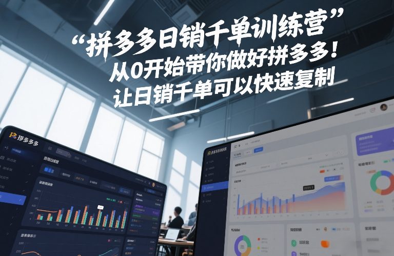 拼多多日销千单训练营，从0开始带你做好拼多多，让日销千单可以快速复制(更新26年2月)-瀚洪创业网