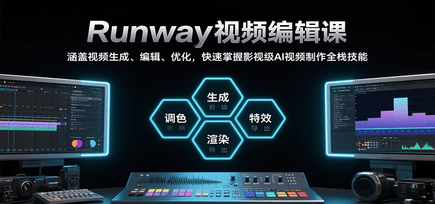 Runway视频编辑课，涵盖视频生成、编辑、优化，快速掌握影视级AI视频制作全栈技能-瀚洪创业网