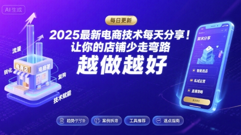 2025最新电商技术每天分享，让你的店铺少走弯路，越做越好(更新11月)-瀚洪创业网
