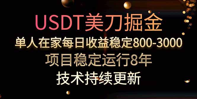 USDT美刀掘金，单人每日收益800-3000，稳定运行8年-瀚洪创业网