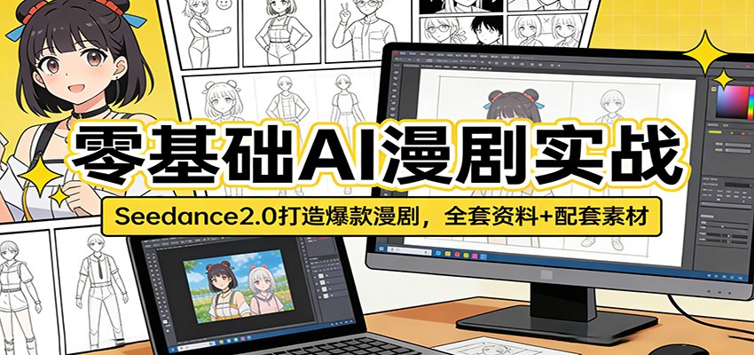 零基础AI漫剧实战：Seedance2.0打造爆款漫剧，全套资料+配套素材-瀚洪创业网