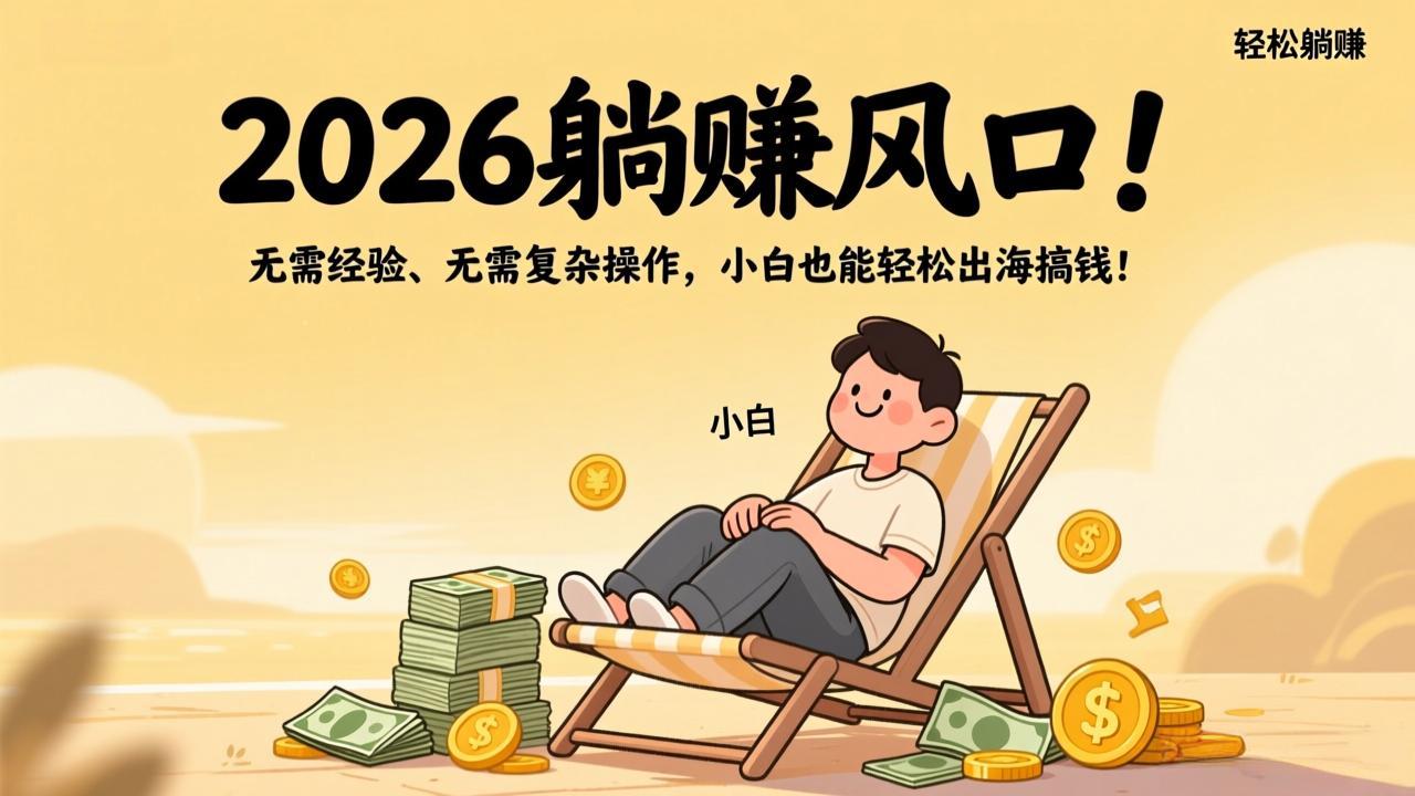 2026躺赚风口！无需经验、无需复杂操作，小白也能轻松出海搞钱！-瀚洪创业网