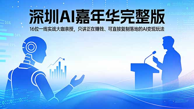 2026深圳AI嘉年华完整版：16位一线实战大咖亲授，只讲正在赚钱、可直接复制落地的AI变现玩法-瀚洪创业网