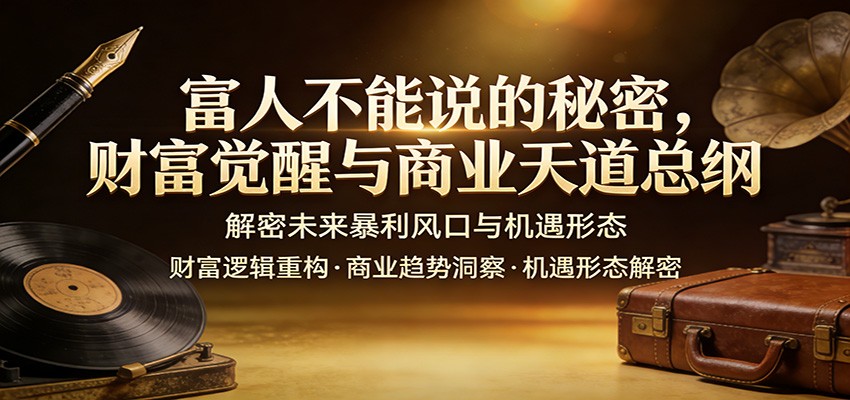 富人不能说的秘密，财富觉醒与商业天道总纲，解密未来暴利风口与机遇形态-瀚洪创业网