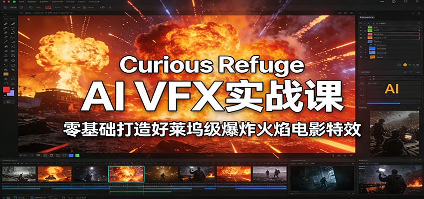 Curious Refuge AI VFX实战课，零基础打造好莱坞级爆炸火焰电影特效-瀚洪创业网