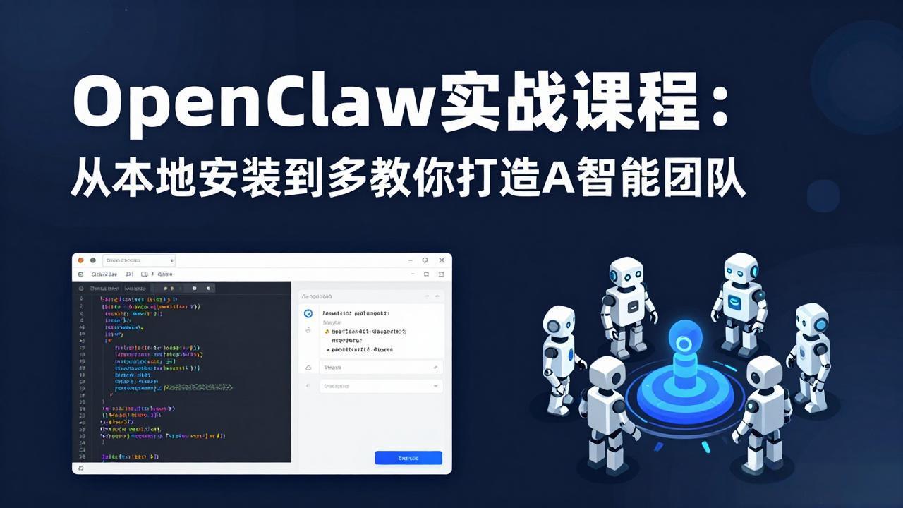 OpenClaw实战课程：从本地安装到多Agent协同，手把手教你打造AI智能团队-瀚洪创业网