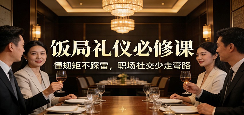 公众号收费文章：《饭局礼仪必修课：懂规矩不踩雷，职场社交少走弯路》-瀚洪创业网