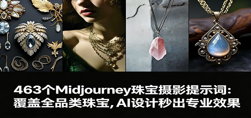 463个Midjourney珠宝摄影提示词：覆盖全品类珠宝，AI设计秒出专业效果-瀚洪创业网