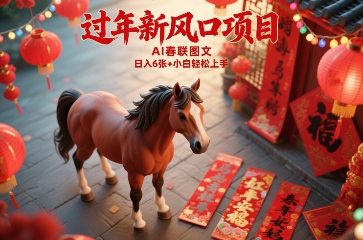 过年新风口项目，用ai春联图文，日入6张+小白轻松上手【揭秘】-瀚洪创业网