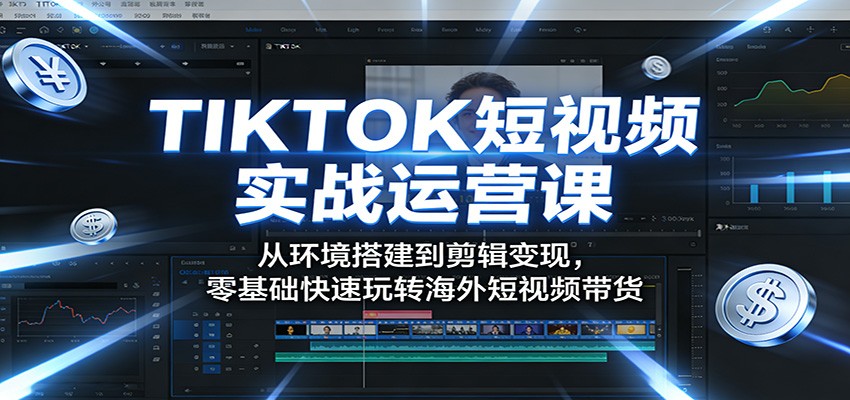 TIKTOK短视频实战运营课：从环境搭建到剪辑变现，零基础快速玩转海外短视频带货-瀚洪创业网