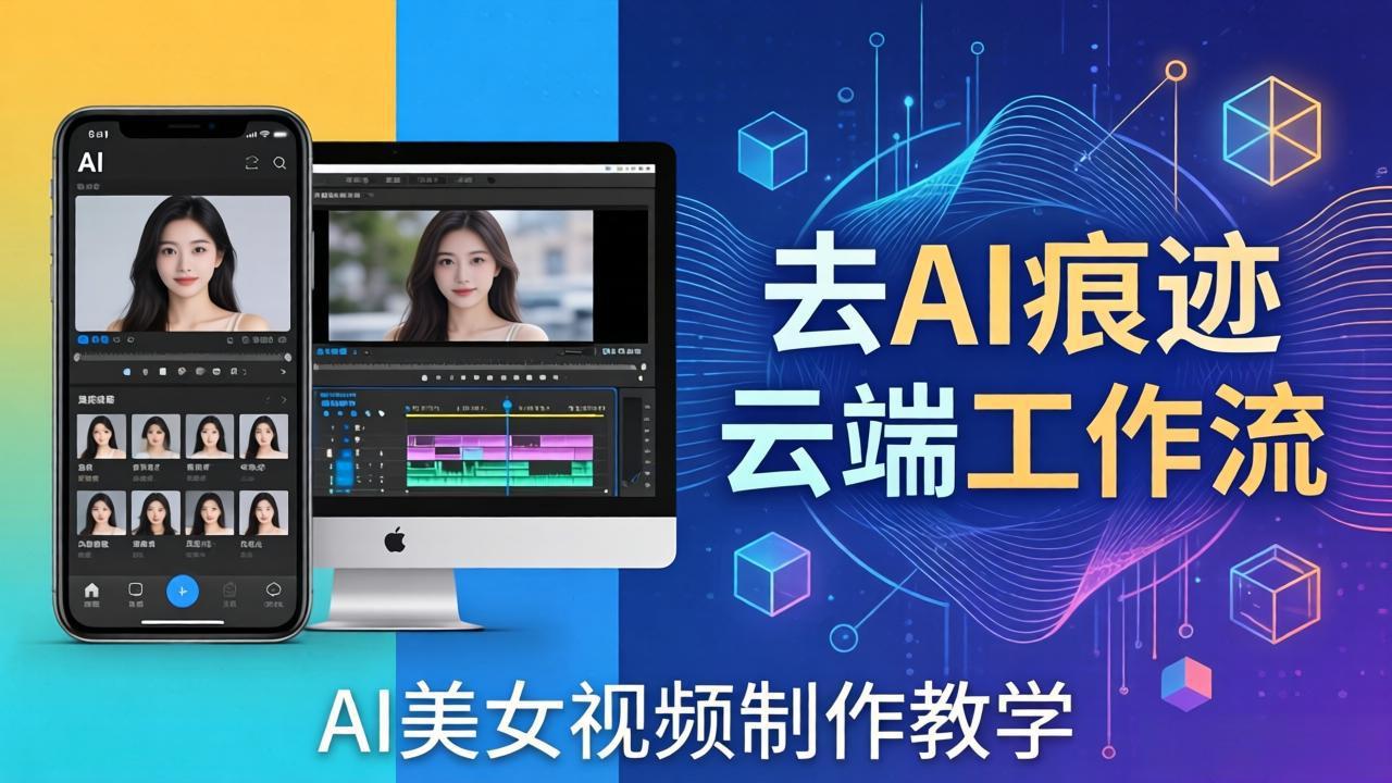 AI美女视频制作教学：去AI痕迹，云端工作流出图，手机电脑均可，不需要配置-瀚洪创业网