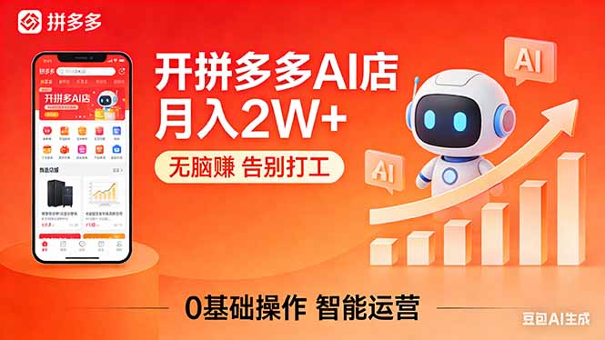 开一家拼多多AI店，月入2W+，无脑赚，告别打工，附SOP手册-瀚洪创业网