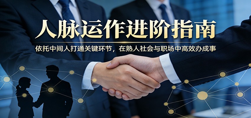 付费文章：人脉运作进阶指南，依托中间人打通关键环节，在熟人社会与职场中高效办成事-瀚洪创业网