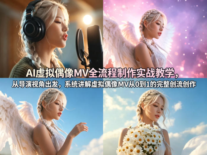 AI虚拟偶像MV全流程制作实战教学，从导演视角出发，系统讲解虚拟偶像MV从0到1的完整创作流程-瀚洪创业网