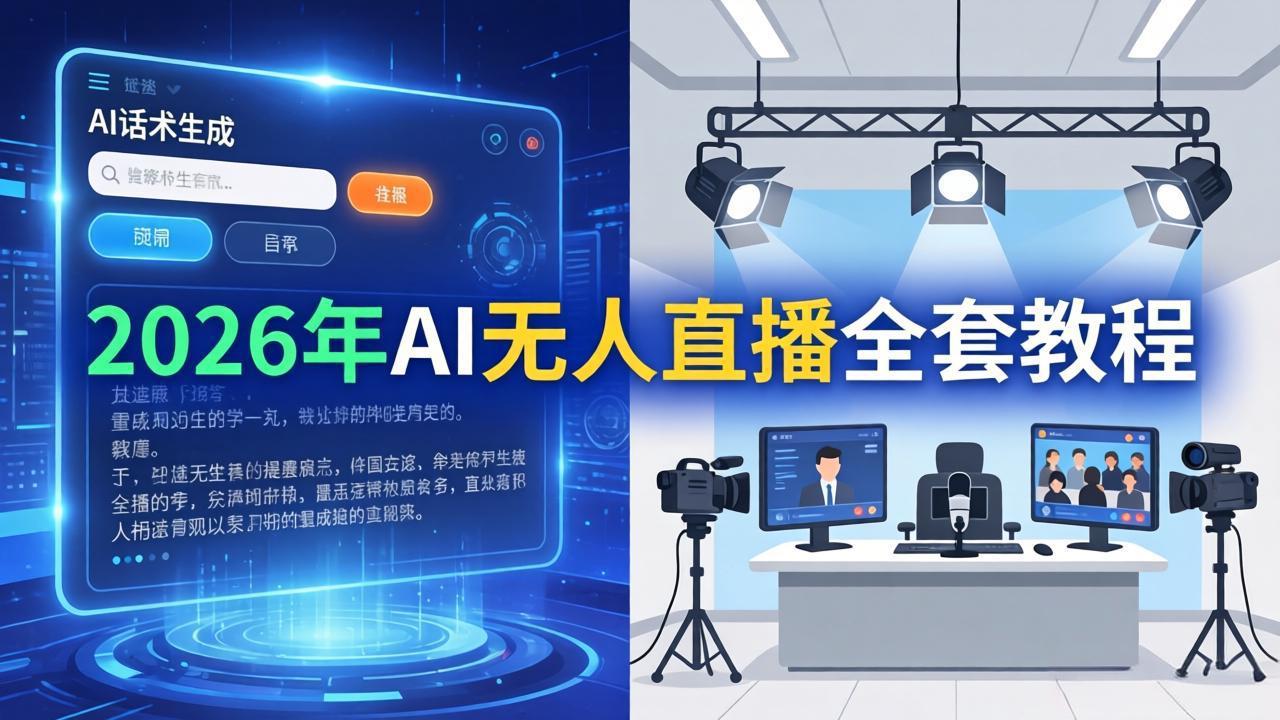 2026年AI无人直播全套教程：OBS安装+软件配置+直播间搭建+话术生成+一键开播实操-瀚洪创业网