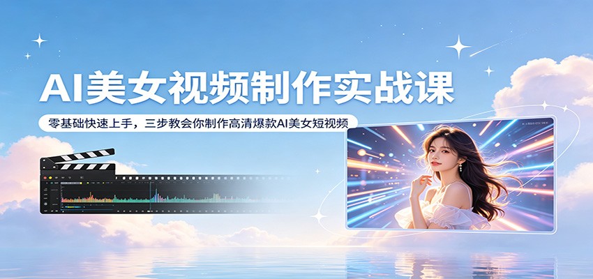 AI美女视频制作实战课：零基础快速上手，三步教会你制作高清爆款AI美女短视频-瀚洪创业网