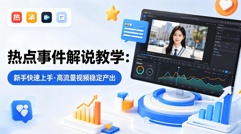 某大V的热点事件解说教学，新手也能快速上手，稳定产出高流量解说视频-瀚洪创业网